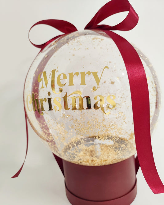 Gold Snow Balloon (burgundy)